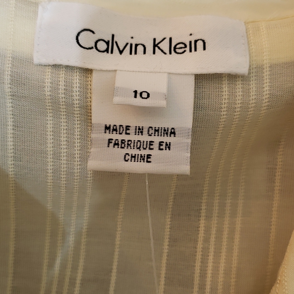 NWT Calvin Klein Ruffle Front Button Down Top 10 - Picture 5 of 6
